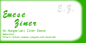 emese ziner business card
